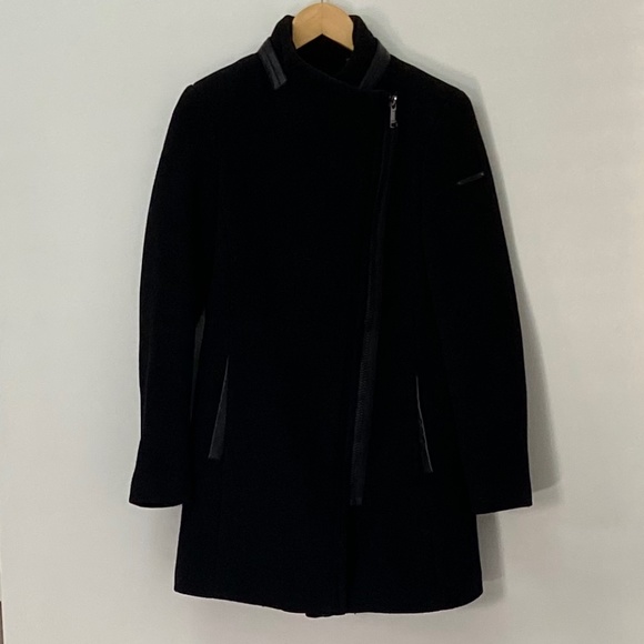 Calvin Klein Asymmetrical Zip Wool Coat - Picture 7 of 10